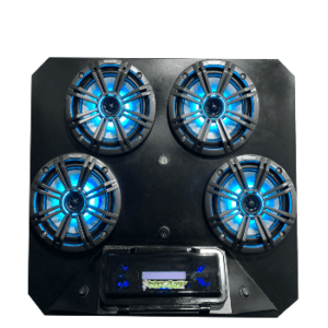 audio stereo with screen and blue lights