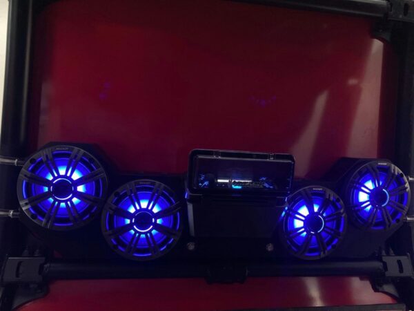 ATV stereo with blue lights icon