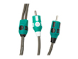 Green audio cable connectors with coupler