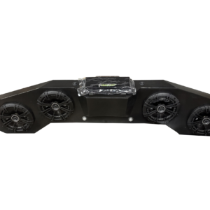 Black four-speaker soundbar with amplifier
