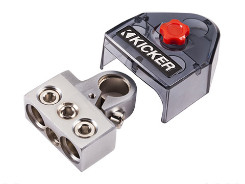 Aluminum battery terminal block with red fuse cap