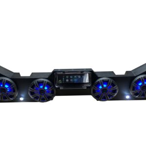 Four-speaker LED soundbar with touchscreen display