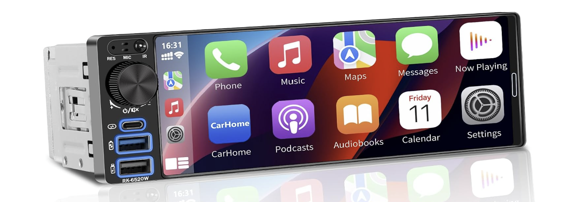Car stereo head unit with touchscreen display