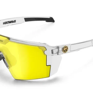 Clear-frame sports sunglasses with yellow lens